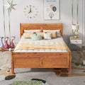 FAMYYT Full Size Wood Platform Bed With Headboard, Easy Assembly, Oak