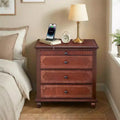 Karl Home P2 MDF Nightstand Solid Legs USB Type-C Power 3 Drawers Tray 28.3 Inch