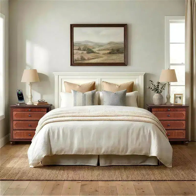 Karl Home P2 MDF Nightstand Solid Legs USB Type-C Power 3 Drawers Tray 28.3 Inch