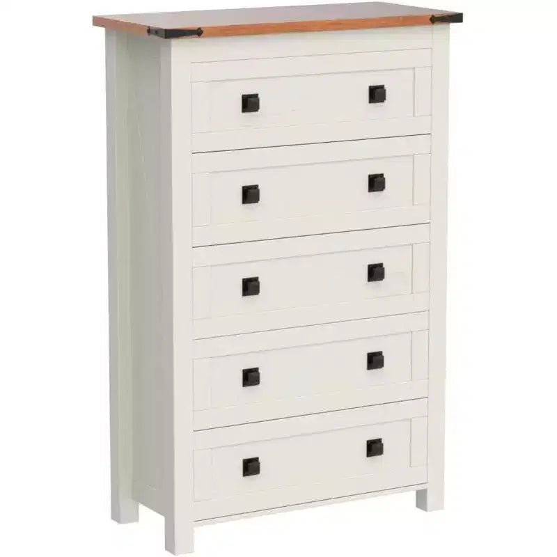 Farmhouse 5 Drawers Dresser, 48 Tall Wood Rustic Wide Chest of Drawers, Storage Dressers Organizer for Bedroom, Living Room