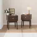 GDFStudio Aleksei Modern Wooden Nightstand with Metal Handles (Set of 2)