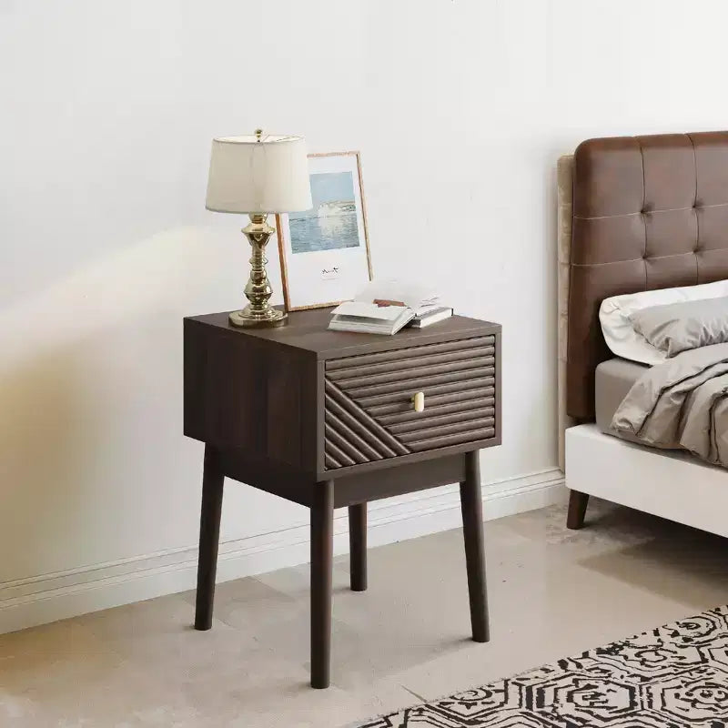 GDFStudio Aleksei Modern Wooden Nightstand with Metal Handles (Set of 2)