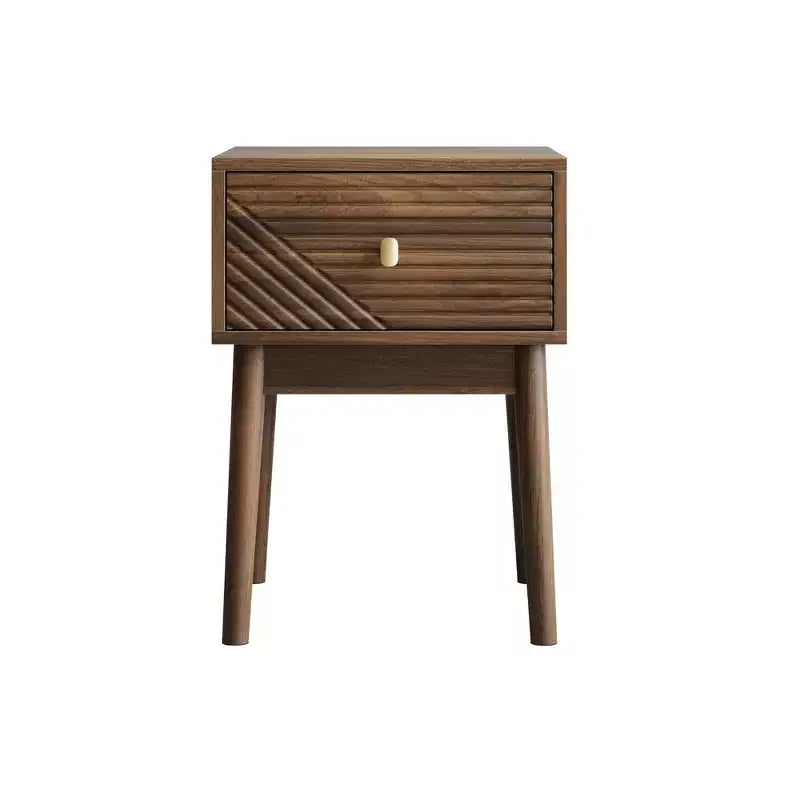 GDFStudio Aleksei Modern Wooden Nightstand with Metal Handles (Set of 2)