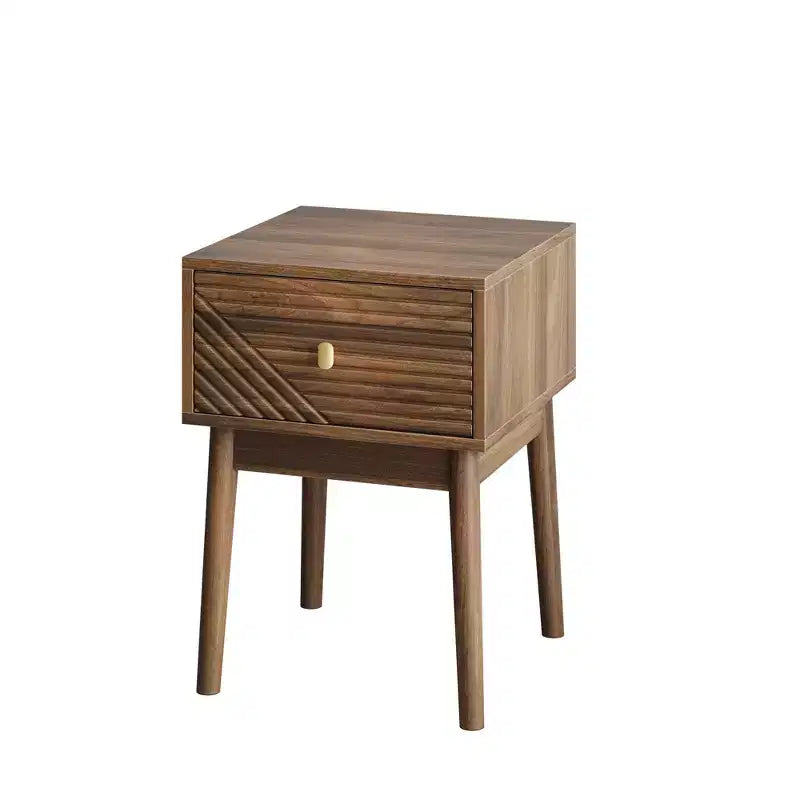 GDFStudio Aleksei Modern Wooden Nightstand with Metal Handles (Set of 2)