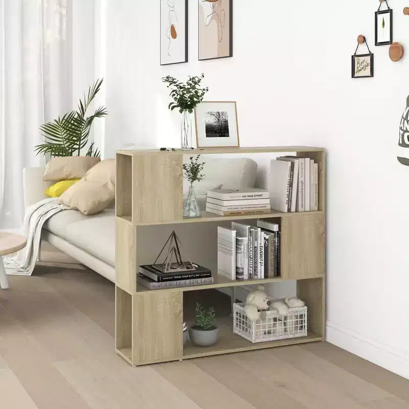vidaXL Book Cabinet Room Divider Sonoma oak Engineered wood Medium