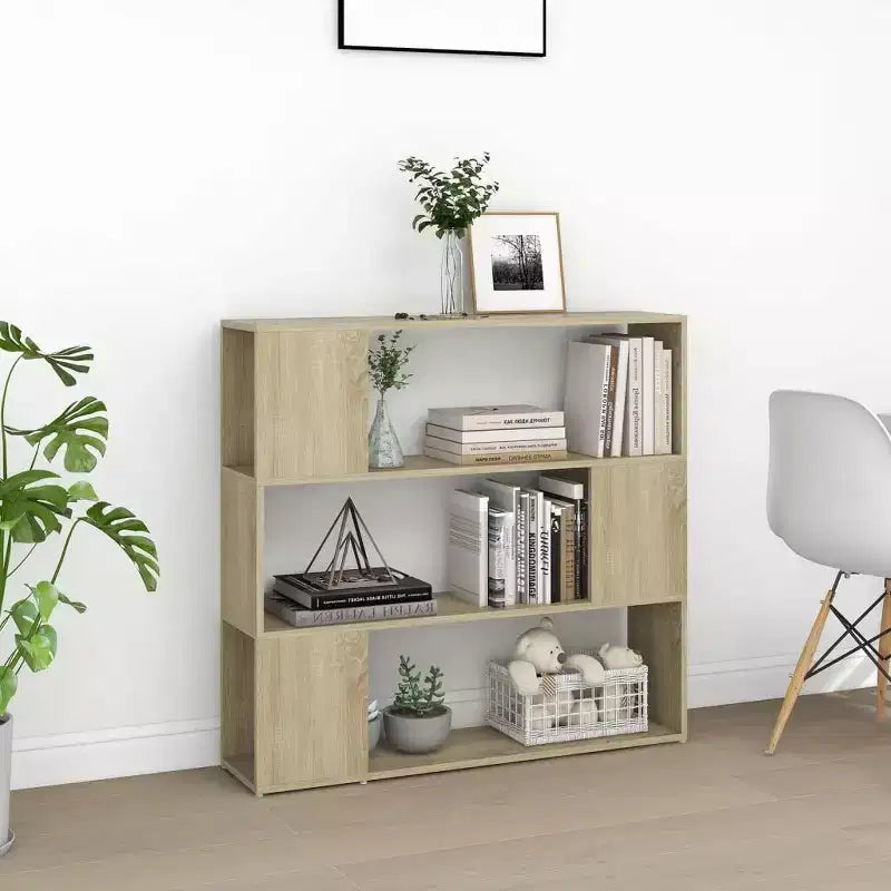 vidaXL Book Cabinet Room Divider Sonoma oak Engineered wood Medium