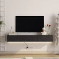 GDFStudio Holme 67'' Modern Floating Wall Mounted TV Stand with 3 Tilt-Out Doors and 16 Color LEDs