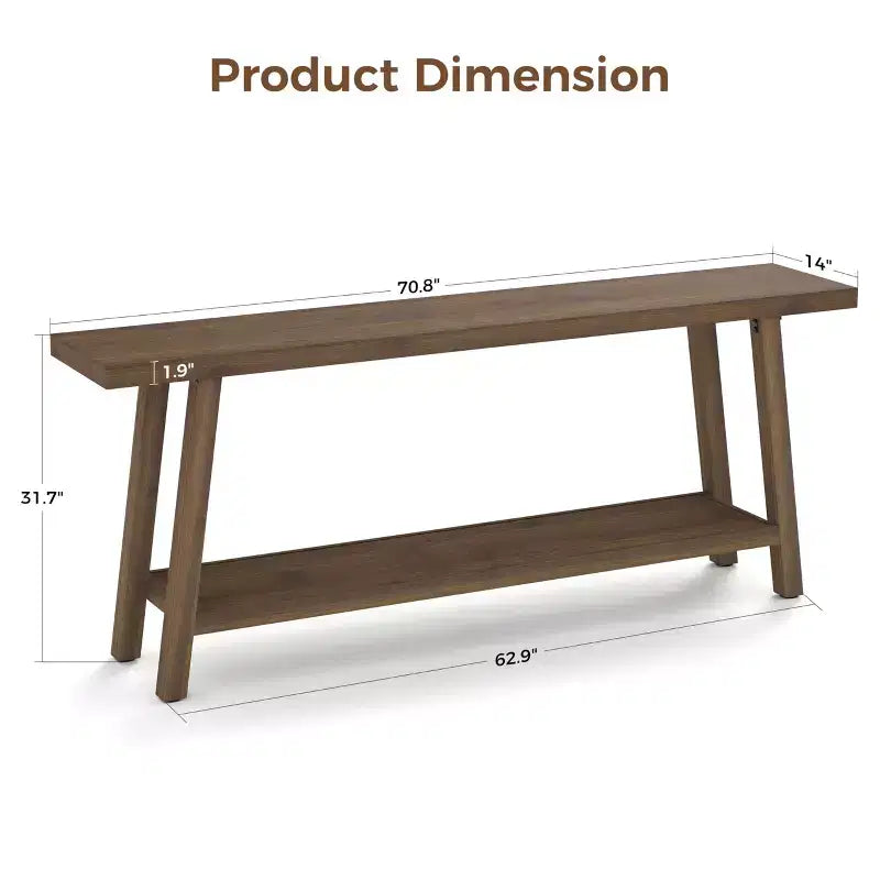 70.9 Extra Long Narrow Console Table Behind Couch, Farmhouse Wooden Sofa Entryway Table, Skinny Accent Storage Organizer for Living Room