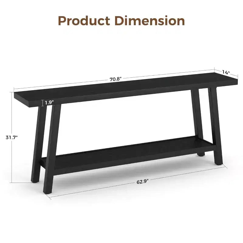 70.9 Extra Long Narrow Console Table Behind Couch, Farmhouse Wooden Sofa Entryway Table, Skinny Accent Storage Organizer for Living Room
