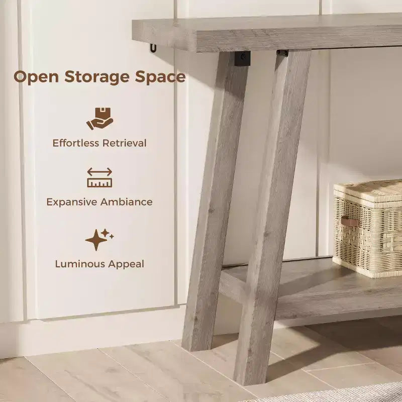 70.9 Extra Long Narrow Console Table Behind Couch, Farmhouse Wooden Sofa Entryway Table, Skinny Accent Storage Organizer for Living Room