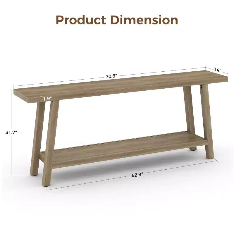 70.9 Extra Long Narrow Console Table Behind Couch, Farmhouse Wooden Sofa Entryway Table, Skinny Accent Storage Organizer for Living Room