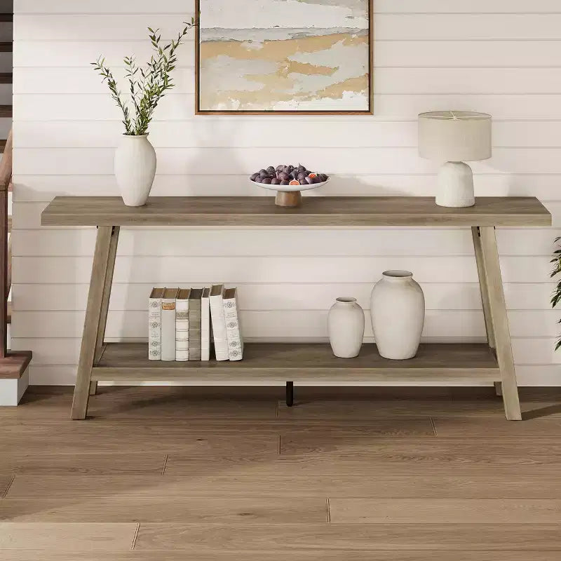70.9 Extra Long Narrow Console Table Behind Couch, Farmhouse Wooden Sofa Entryway Table, Skinny Accent Storage Organizer for Living Room