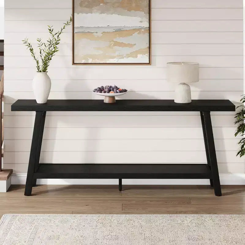 70.9 Extra Long Narrow Console Table Behind Couch, Farmhouse Wooden Sofa Entryway Table, Skinny Accent Storage Organizer for Living Room