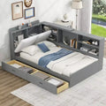 FAMYYT Twin Size Platform Bed?With Storage Headboard, Shelves and 2 Drawers, Easy Assembly