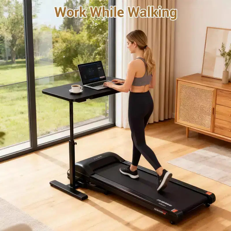 Adjustable Height Rolling Laptop Desk with Tilting Tabletop, Mobile Overbed Workstation for Home Office and Couch