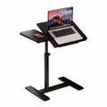 Adjustable Height Rolling Laptop Desk with Tilting Tabletop, Mobile Overbed Workstation for Home Office and Couch