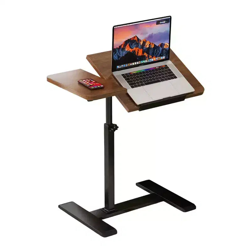 Adjustable Height Rolling Laptop Desk with Tilting Tabletop, Mobile Overbed Workstation for Home Office and Couch