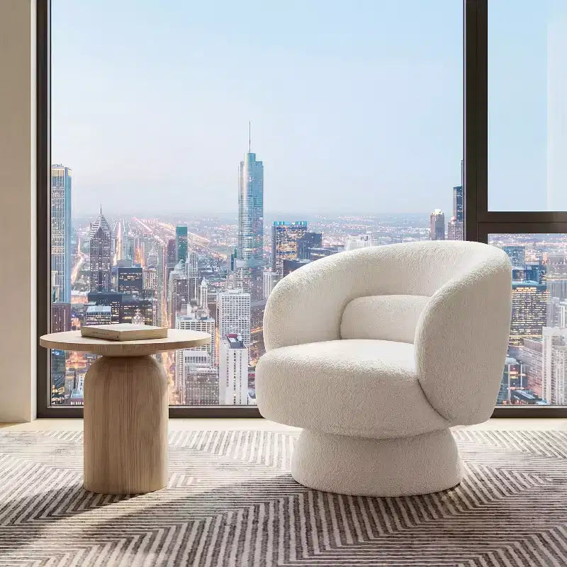 Swivel Accent Chair, 360 Barrel Reading Chair with Pillows, Single Sofa Armchair for Living Room, Bedroom, Waiting Room
