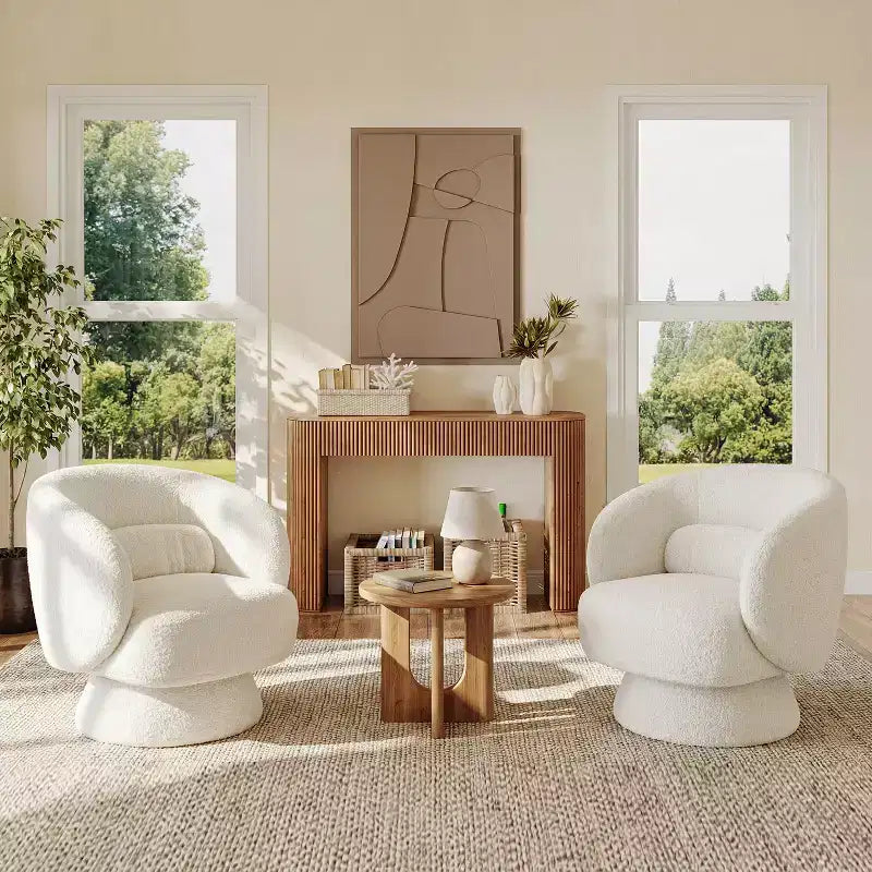 Swivel Accent Chair, 360 Barrel Reading Chair with Pillows, Single Sofa Armchair for Living Room, Bedroom, Waiting Room
