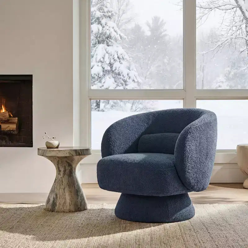 Swivel Accent Chair, 360 Barrel Reading Chair with Pillows, Single Sofa Armchair for Living Room, Bedroom, Waiting Room