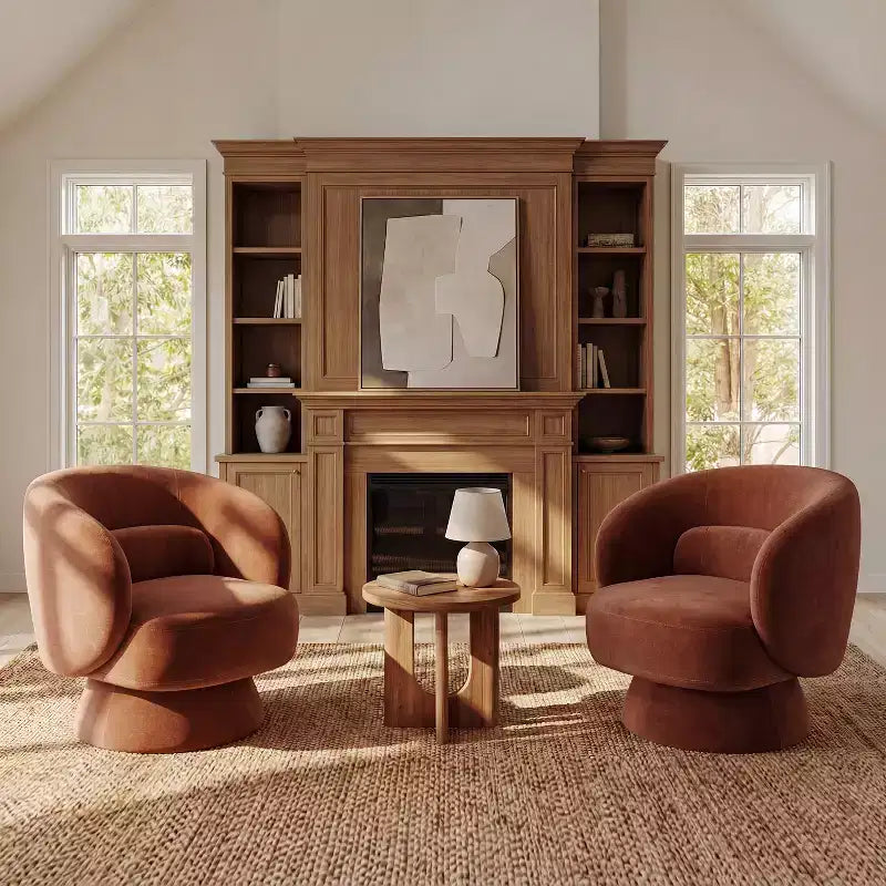 Swivel Accent Chair, 360 Barrel Reading Chair with Pillows, Single Sofa Armchair for Living Room, Bedroom, Waiting Room