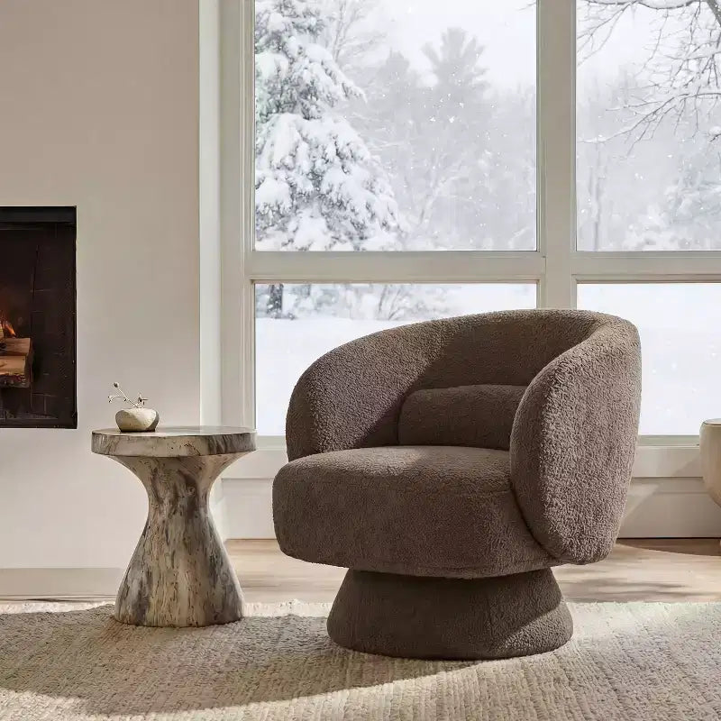 Swivel Accent Chair, 360 Barrel Reading Chair with Pillows, Single Sofa Armchair for Living Room, Bedroom, Waiting Room