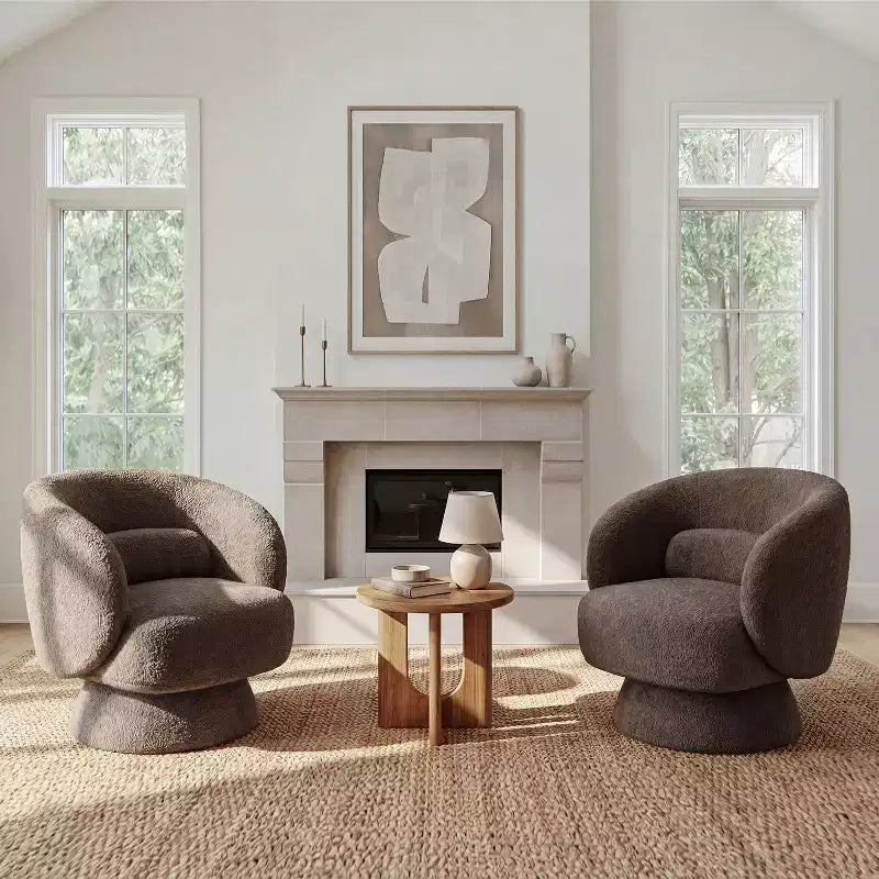 Swivel Accent Chair, 360 Barrel Reading Chair with Pillows, Single Sofa Armchair for Living Room, Bedroom, Waiting Room