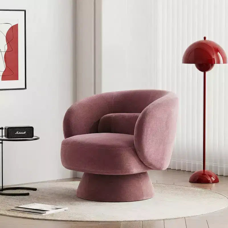 Swivel Accent Chair, 360 Barrel Reading Chair with Pillows, Single Sofa Armchair for Living Room, Bedroom, Waiting Room