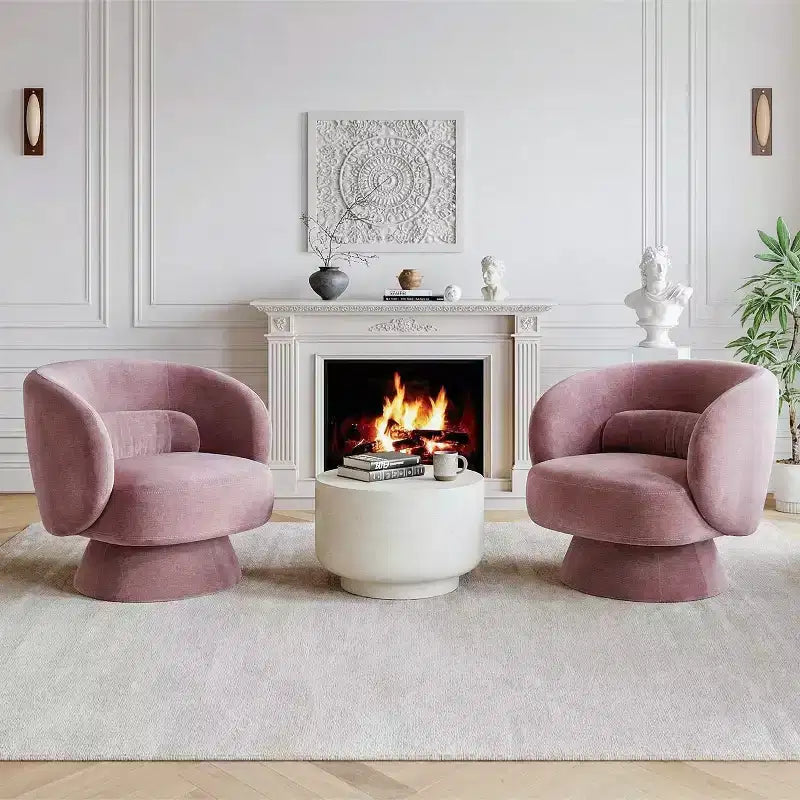Swivel Accent Chair, 360 Barrel Reading Chair with Pillows, Single Sofa Armchair for Living Room, Bedroom, Waiting Room