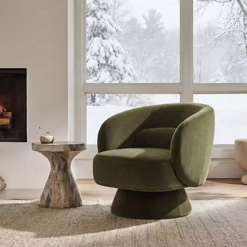 Swivel Accent Chair, 360 Barrel Reading Chair with Pillows, Single Sofa Armchair for Living Room, Bedroom, Waiting Room