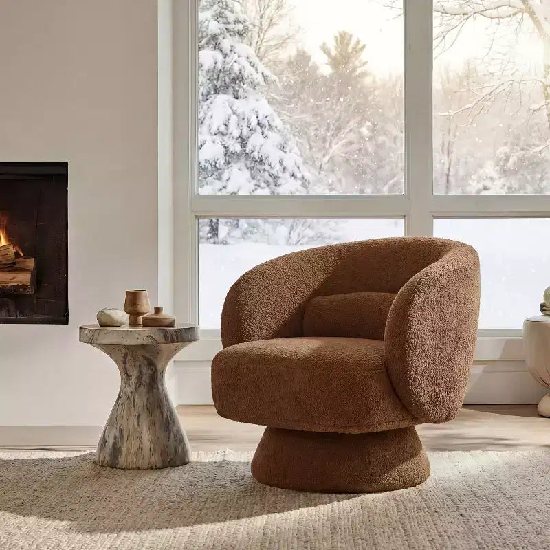 Swivel Accent Chair, 360 Barrel Reading Chair with Pillows, Single Sofa Armchair for Living Room, Bedroom, Waiting Room