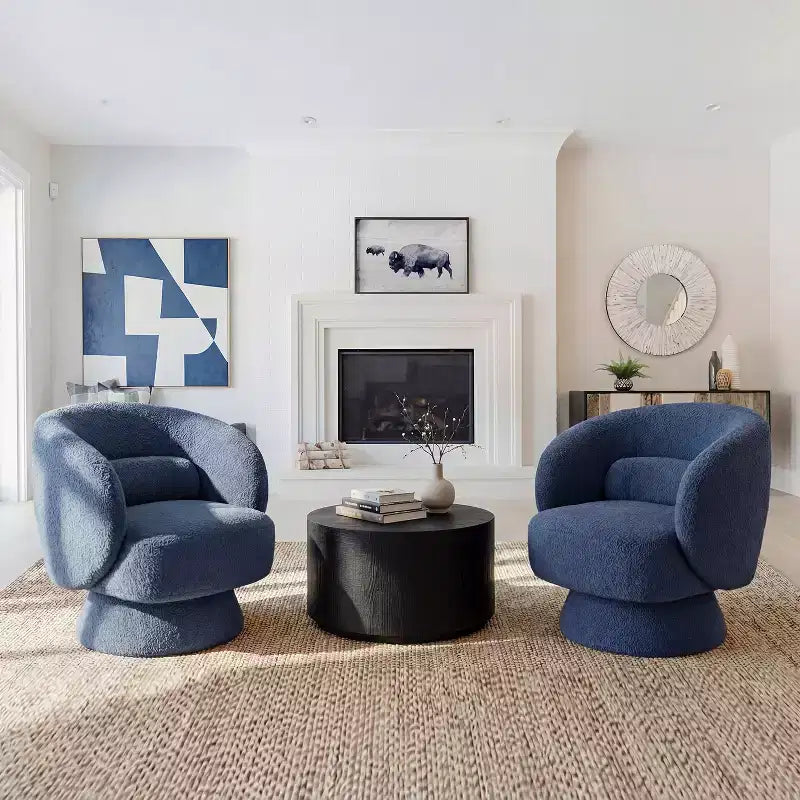 Swivel Accent Chair, 360 Barrel Reading Chair with Pillows, Single Sofa Armchair for Living Room, Bedroom, Waiting Room