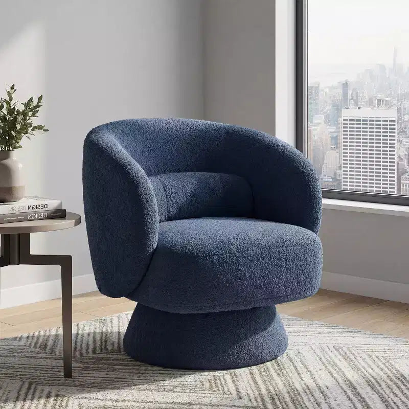 Swivel Accent Chair, 360 Barrel Reading Chair with Pillows, Single Sofa Armchair for Living Room, Bedroom, Waiting Room