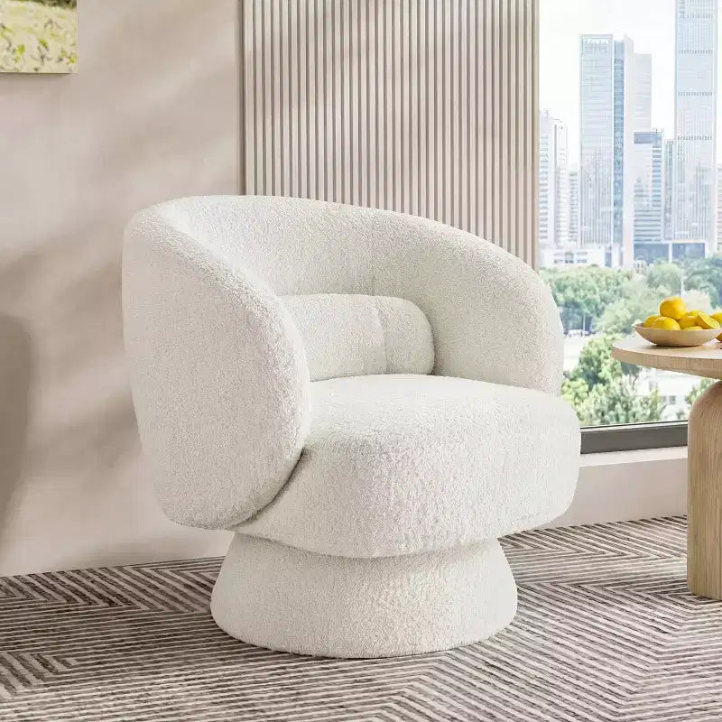 Swivel Accent Chair, 360 Barrel Reading Chair with Pillows, Single Sofa Armchair for Living Room, Bedroom, Waiting Room