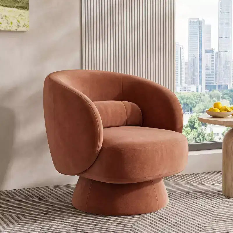 Swivel Accent Chair, 360 Barrel Reading Chair with Pillows, Single Sofa Armchair for Living Room, Bedroom, Waiting Room