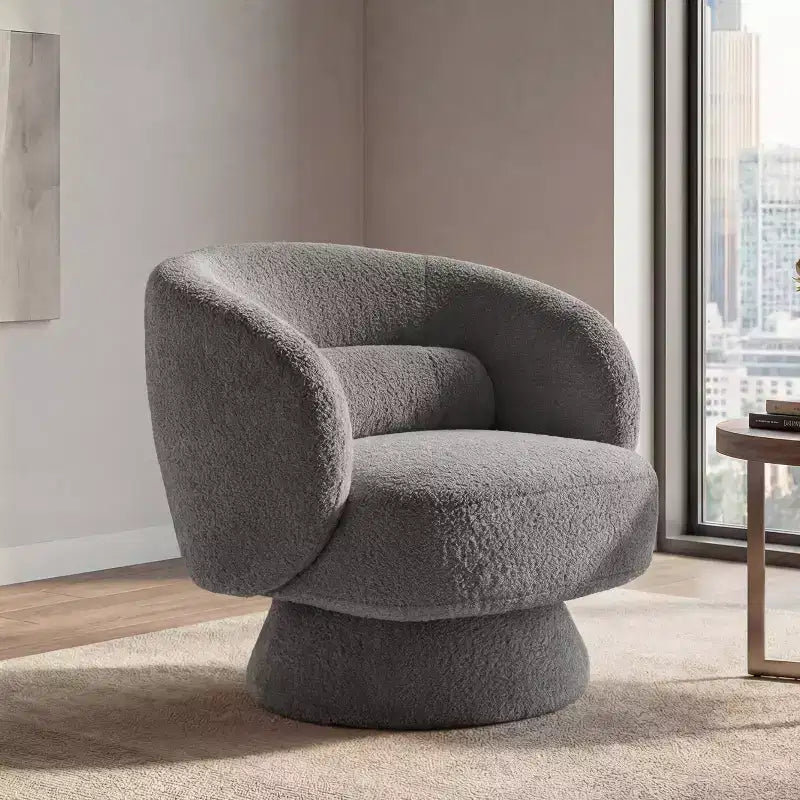 Swivel Accent Chair, 360 Barrel Reading Chair with Pillows, Single Sofa Armchair for Living Room, Bedroom, Waiting Room