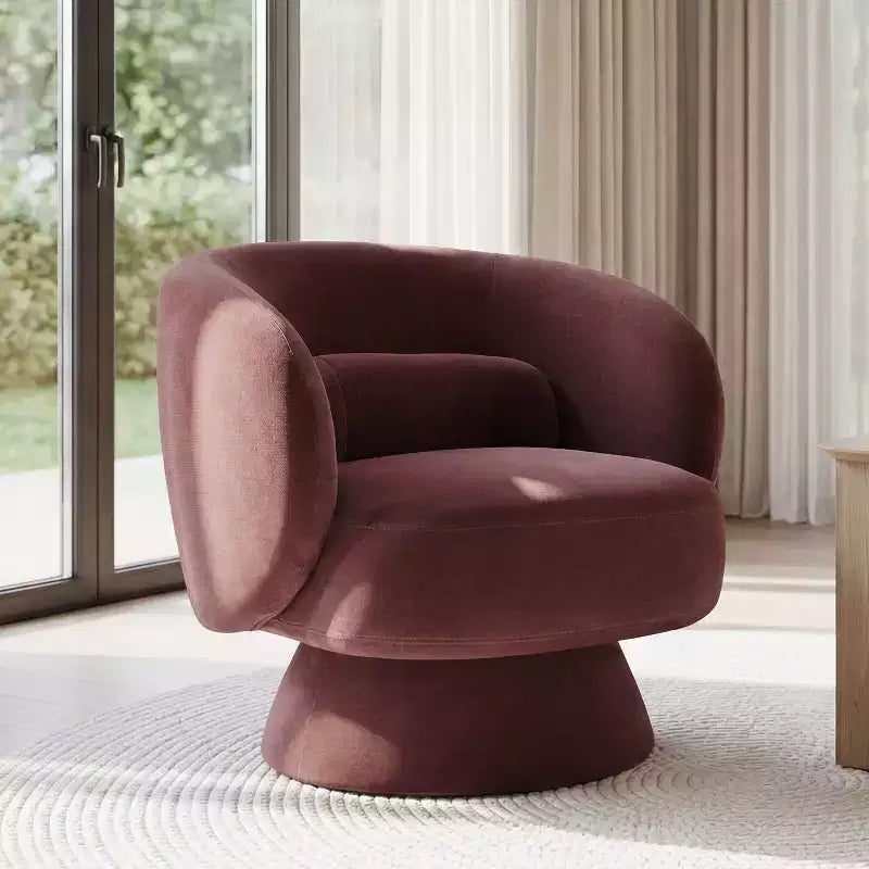 Swivel Accent Chair, 360 Barrel Reading Chair with Pillows, Single Sofa Armchair for Living Room, Bedroom, Waiting Room