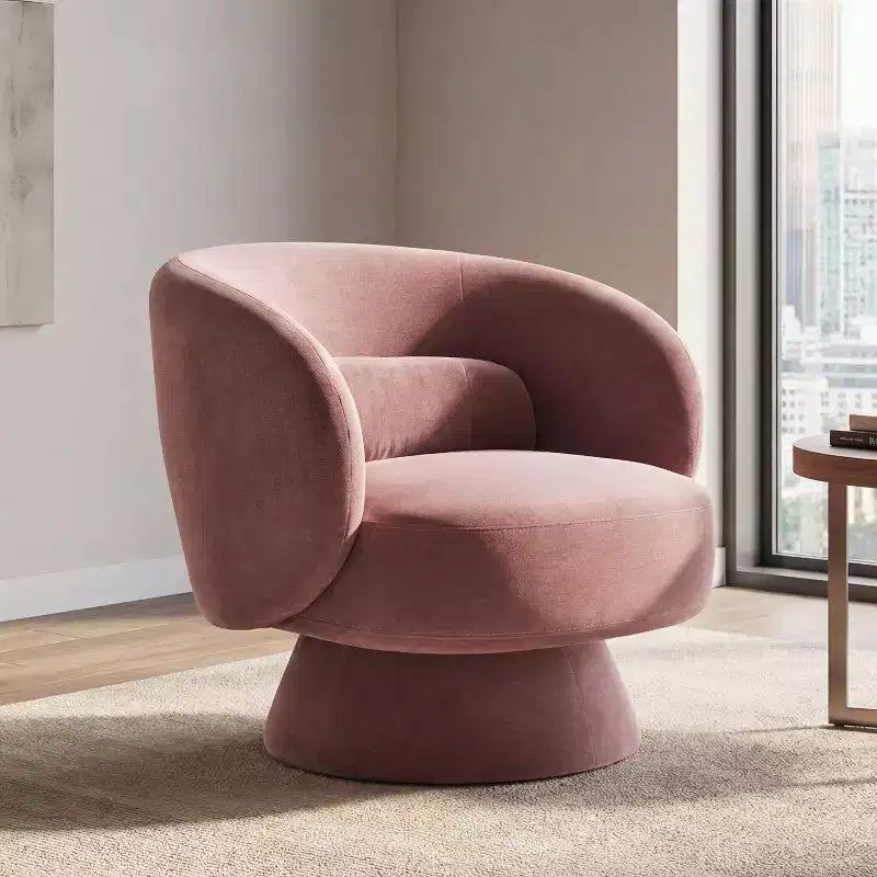 Swivel Accent Chair, 360 Barrel Reading Chair with Pillows, Single Sofa Armchair for Living Room, Bedroom, Waiting Room