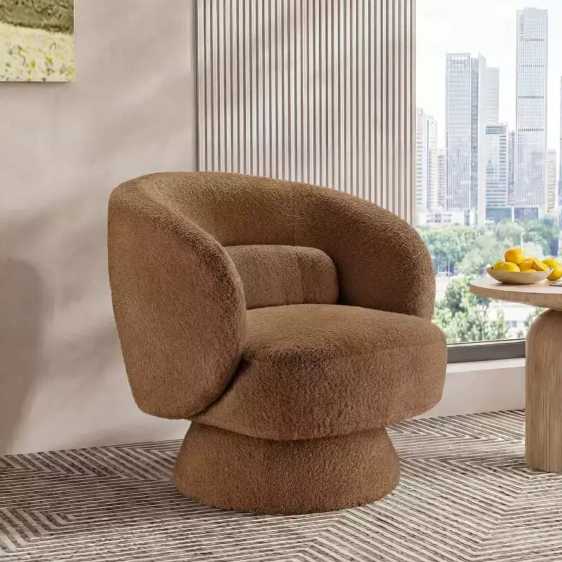 Swivel Accent Chair, 360 Barrel Reading Chair with Pillows, Single Sofa Armchair for Living Room, Bedroom, Waiting Room
