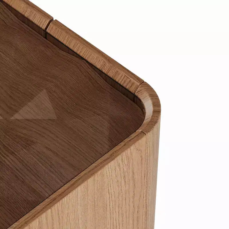 GDFStudio Kitto 31.5 Modern Wooden Square Glass Top Coffee Table with Storage Drawers