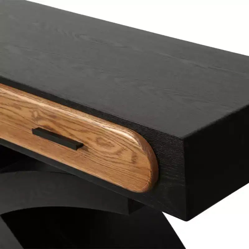GDFStudio Garcia Modern Console Table with Cross Leg and Two Handle Drawers