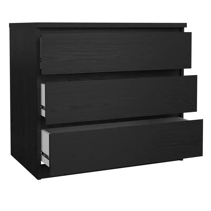 Tvilum, Scottsdale 3 Drawer Chest, Black Woodgrain