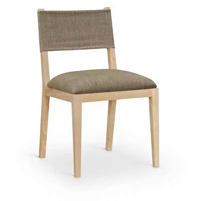 Meridian Furniture Avon Brown Linen Textured Fabric Dining Side Chair, Set of 2