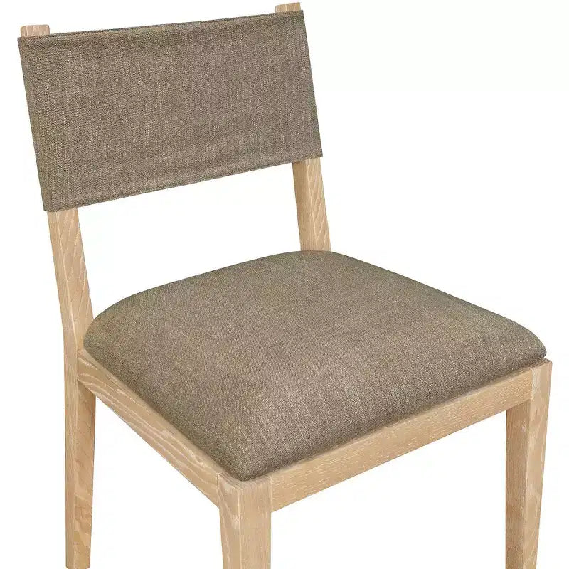 Meridian Furniture Avon Brown Linen Textured Fabric Dining Side Chair, Set of 2