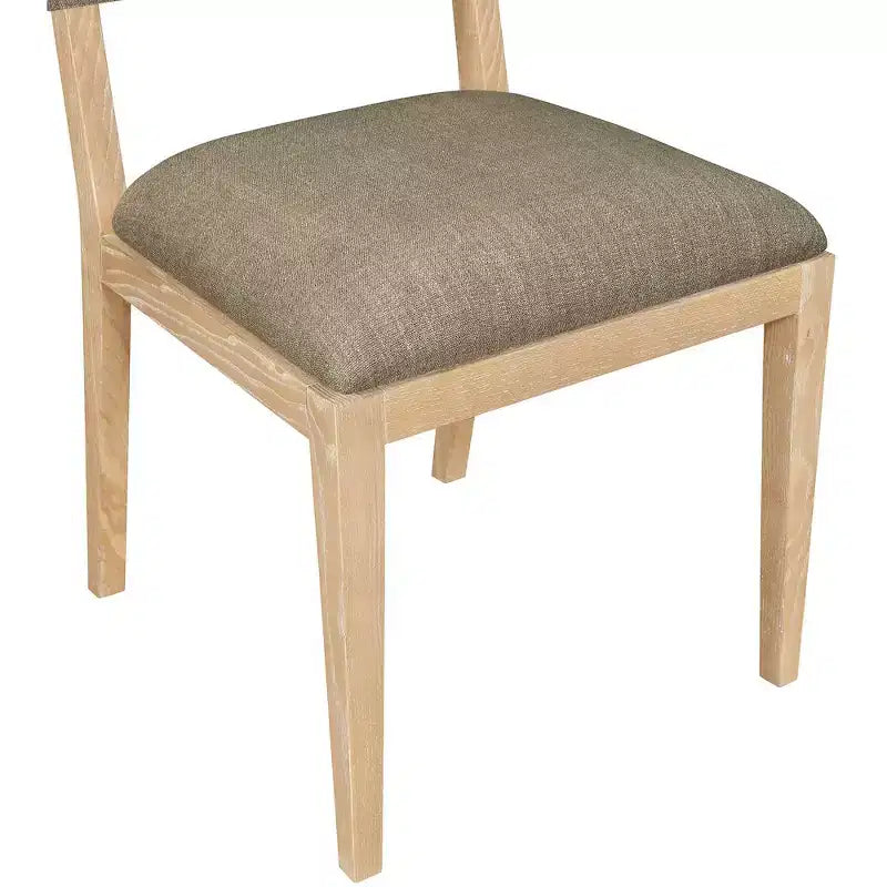 Meridian Furniture Avon Brown Linen Textured Fabric Dining Side Chair, Set of 2