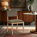 Meridian Furniture Avon Brown Linen Textured Fabric Dining Side Chair, Set of 2
