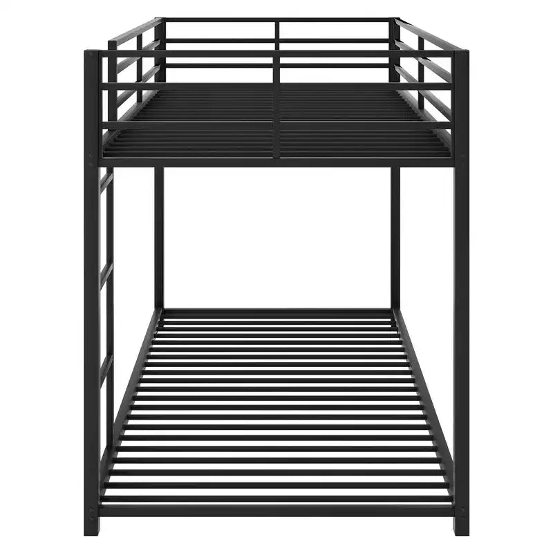 FAMYYT Twin Size Metal Bunk Bed?With Ladder, Safety Guaranteed, Easy Assembly