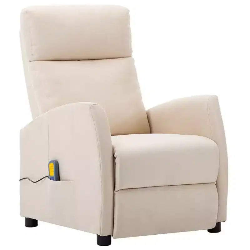 vidaXL Electric Massage Recliner Cream