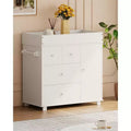 Modern Wood Baby Changing Table Dresser with 3 Drawers and Cabinet, Diaper Changing Station and Nursery Furniture for Kids Room and Bedroom
