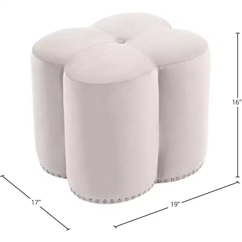 Meridian Furniture Clover Velvet Ottoman